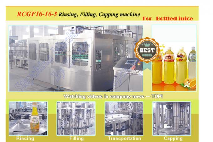 La petite machine de remplissage liquide mis en bouteille de jus d'orange avec 16 remplir/rinçant dirige 5500 B/H